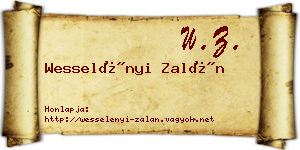 Wesselényi Zalán névjegykártya