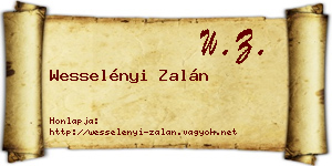 Wesselényi Zalán névjegykártya